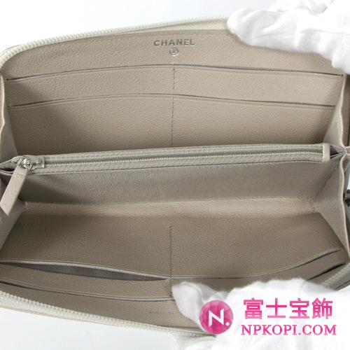 シャネル クルーズライン カメリア 長財布 アイボリー A47007